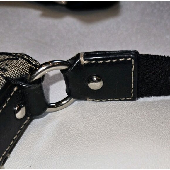 VTG Coach Purse Signature Stripe C Swingback Crossbody Bag Gray Black Zipper - Picture 7 of 13